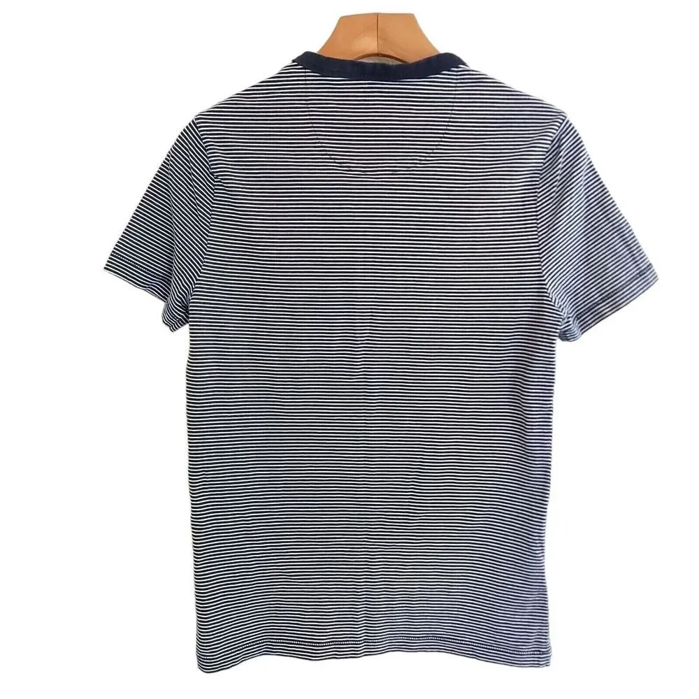 Penguin Boys T-Shirt Small Blue Gray Short Sleeve Stripes Crew Neck Cotton - Picture 4 of 9